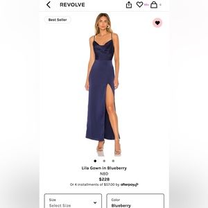 NBD Lila Gown in Blueberry from Revolve